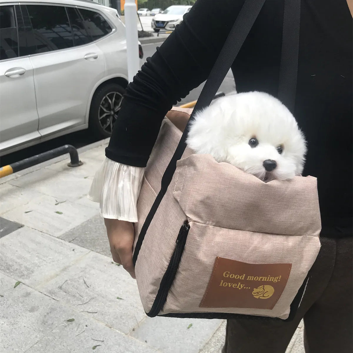 Pet Products Portable Console Booster Dog Car Seat & Carrier for Small Dogs & Cats,Car Seat for Center Car Armrest Safety Tether